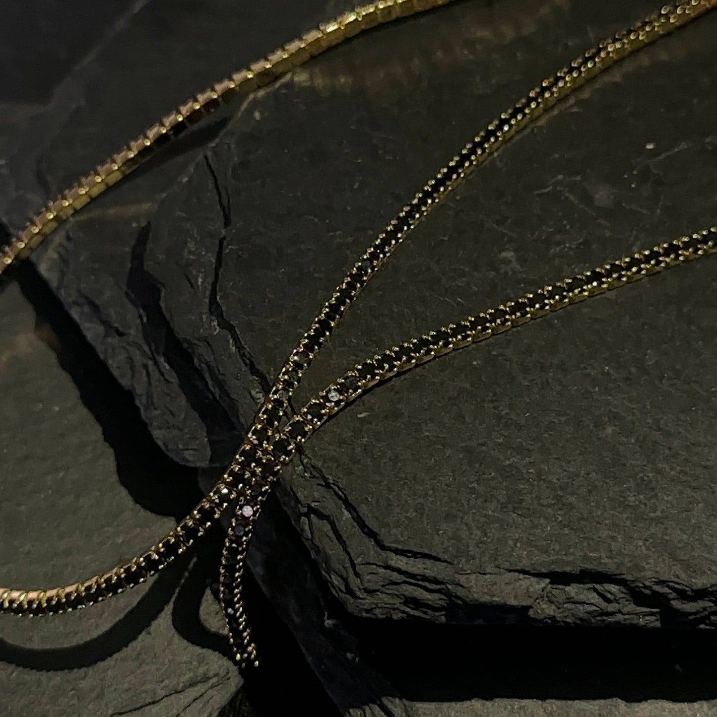 Black Stone Tennis Chain