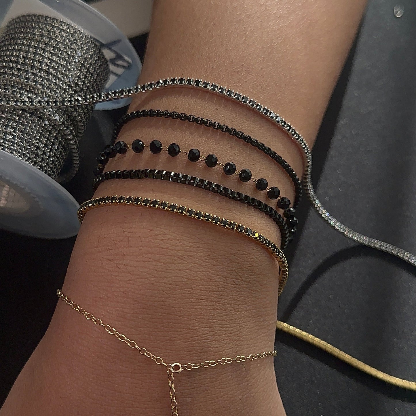 Black Stone Tennis Chain