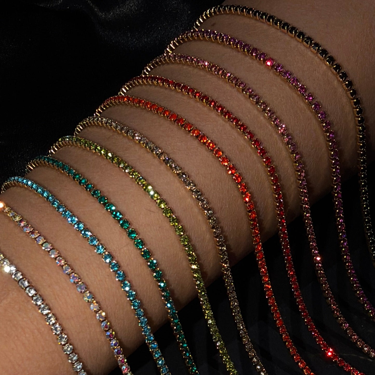 Coloured Stone Tennis Chain - 18k PVD Plated Stainless Steel