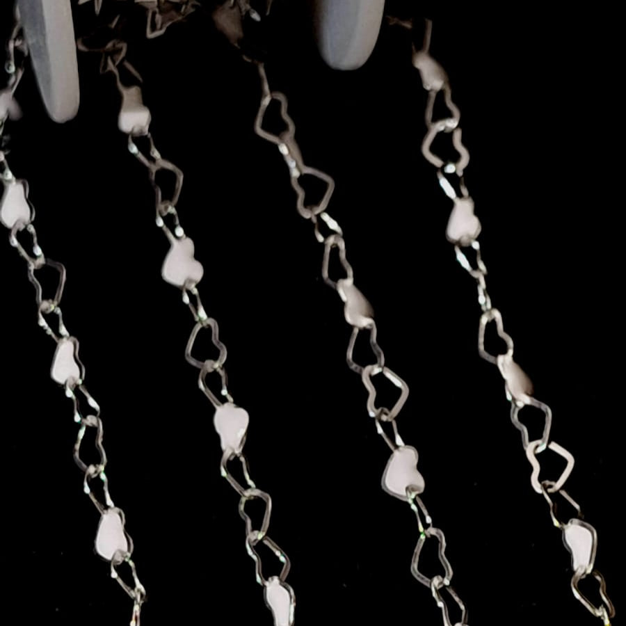 Enamel Bead Hollow Heart Chain