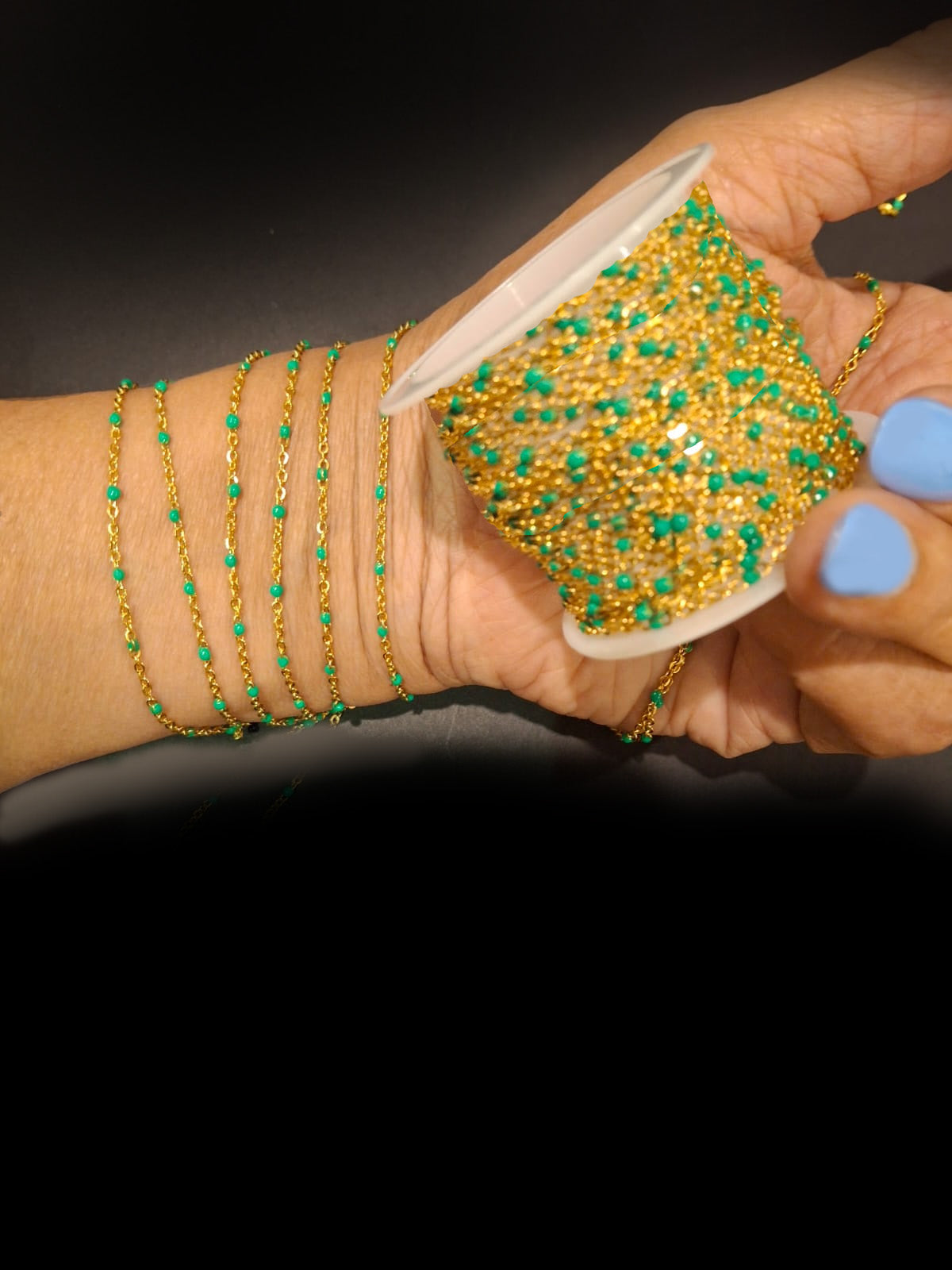 Enamel Bead Chains - Stainless Steel PVD plated