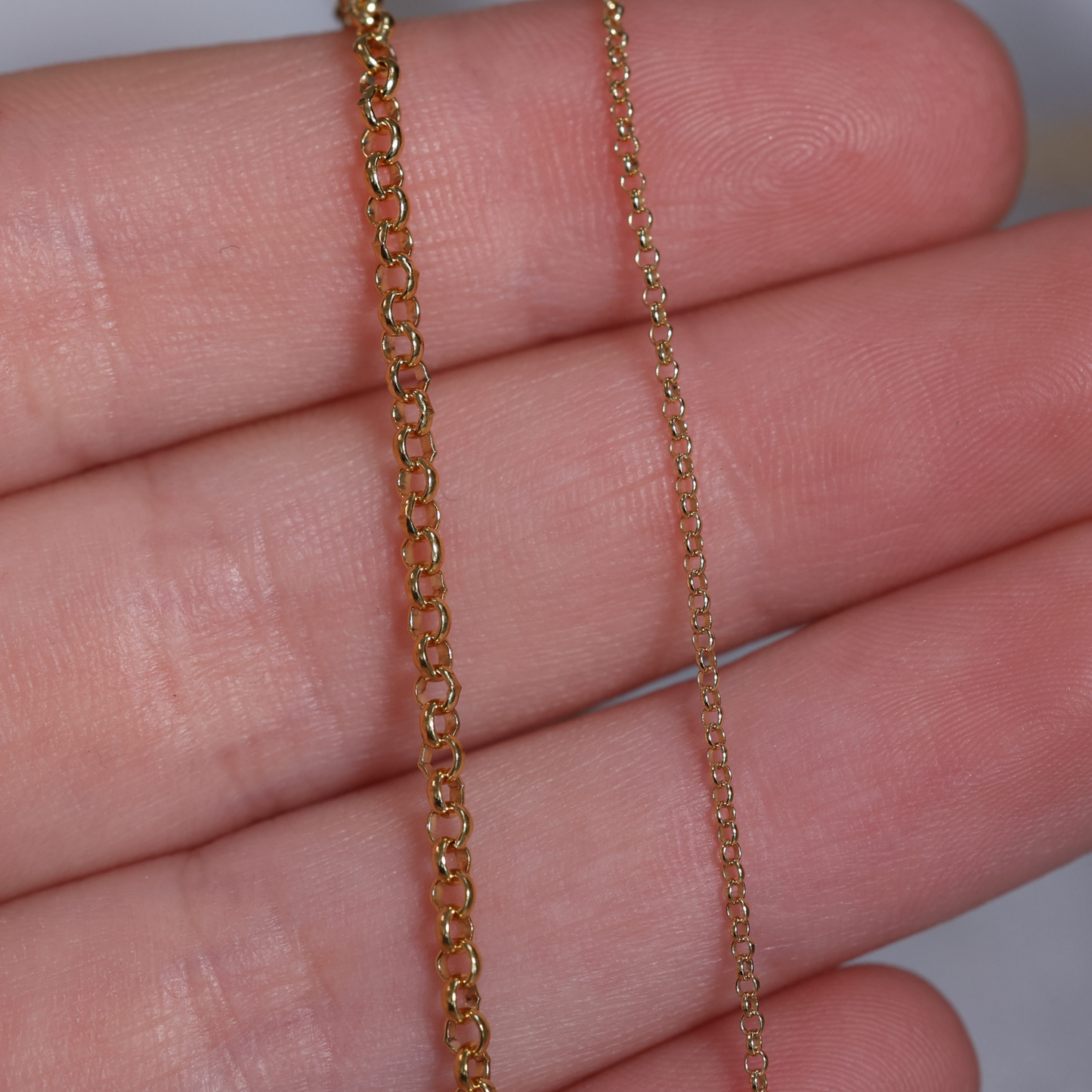 Gold filled and sterling silver Rolo chain for bracelets and anklets