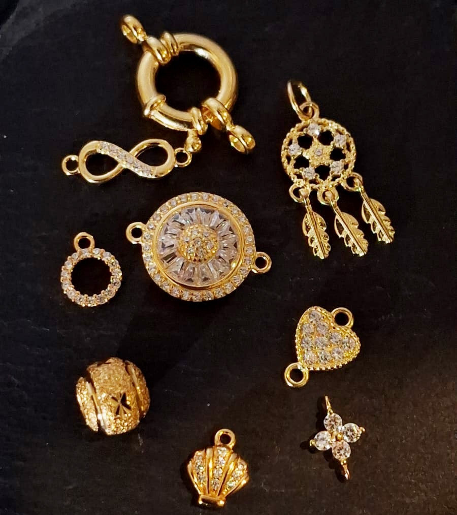 Cluster Zircon Heart Connector