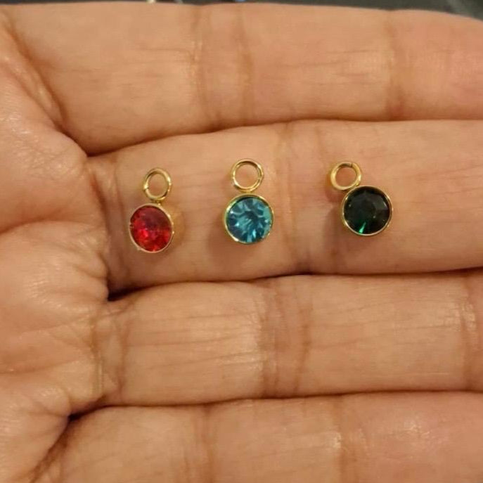 6mm Gemstone Pendants - Stainless Steel