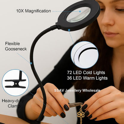 LED Jewellery Magnifying Glass - Adjustable Gooseneck