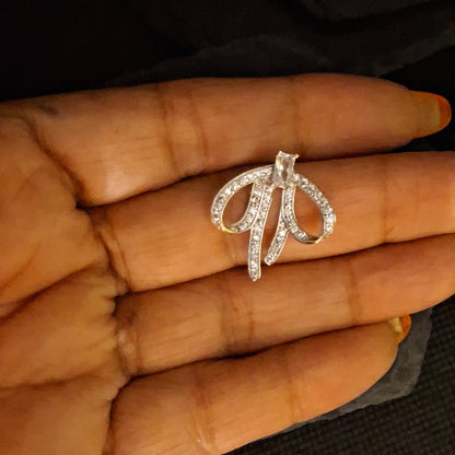 Large Zircon Dropped Bow Connector