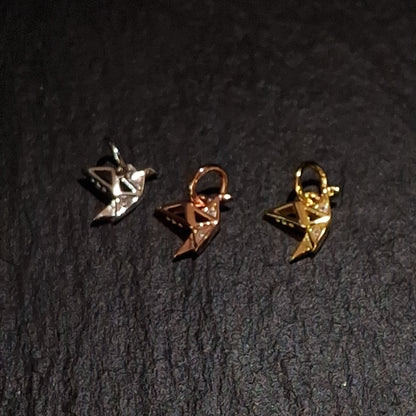 Paper Crane zircon pendant