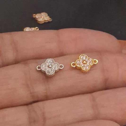Dainty Clover Zircon Connector