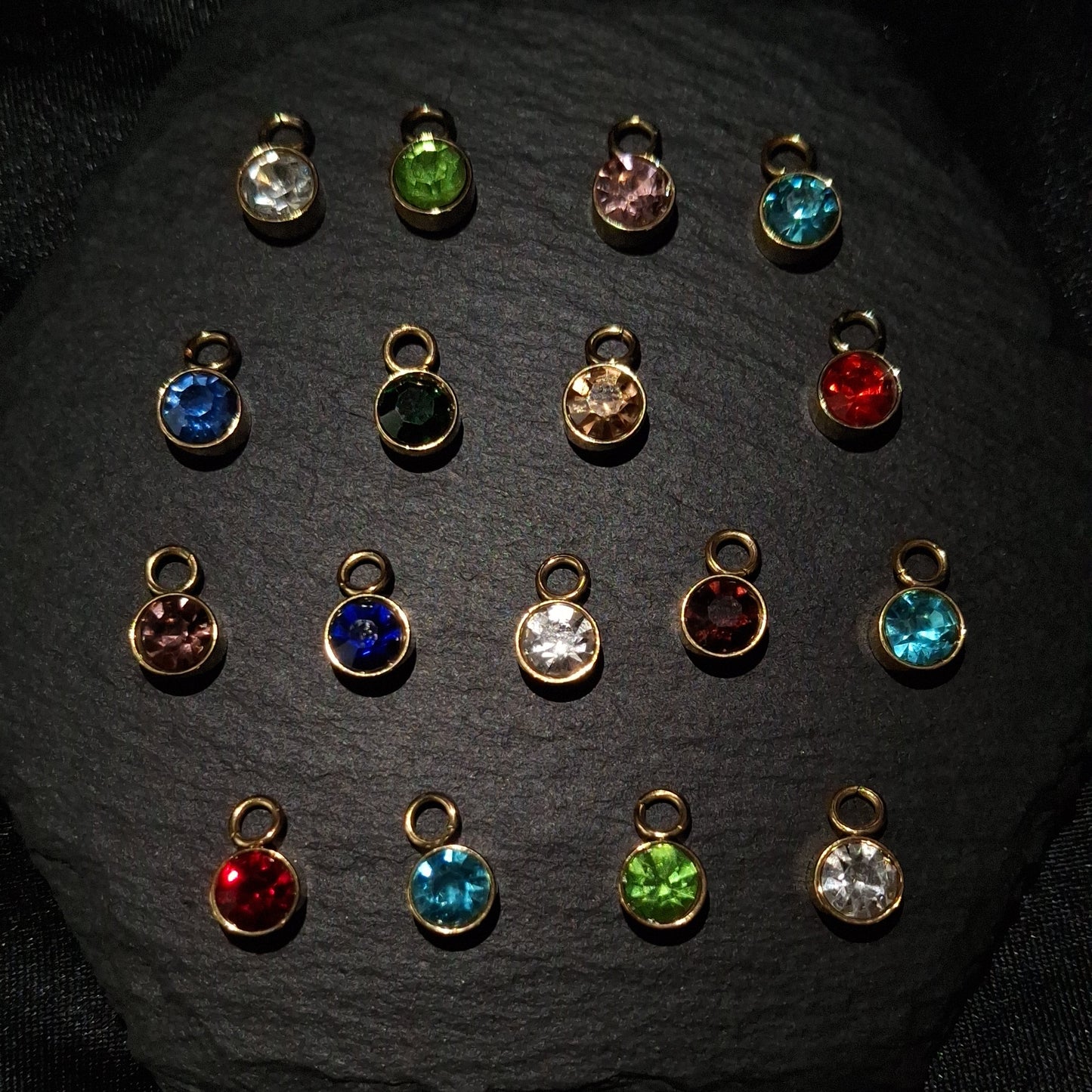 6mm Gemstone Pendants - Stainless Steel