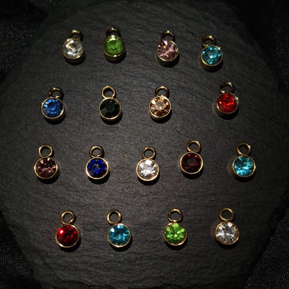 6mm Gemstone Pendants - Stainless Steel