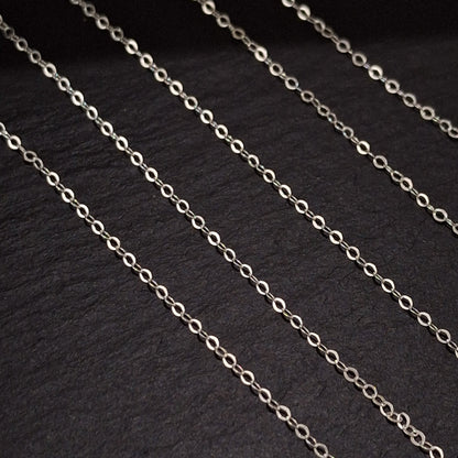 gold filled  flat cable chain by the metre for jewellery making