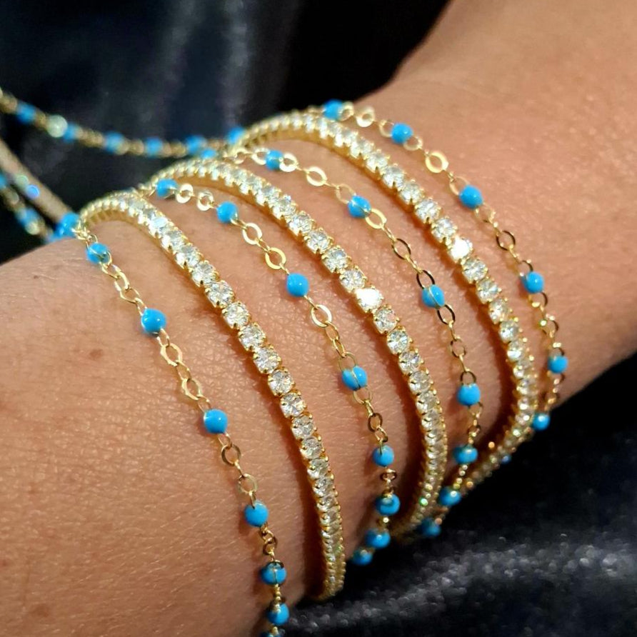 Enamel Bead Chains - 14k Gold Filled and Sterling Silver