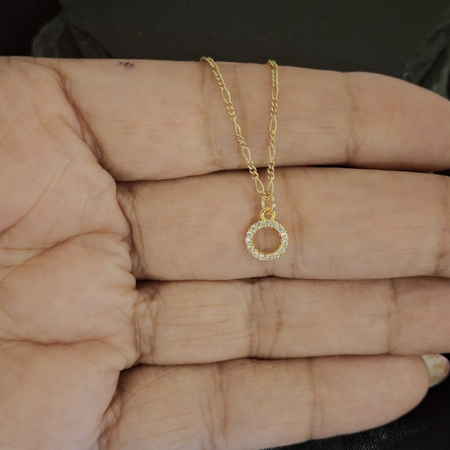 Hollow Circle Zircon Pendant