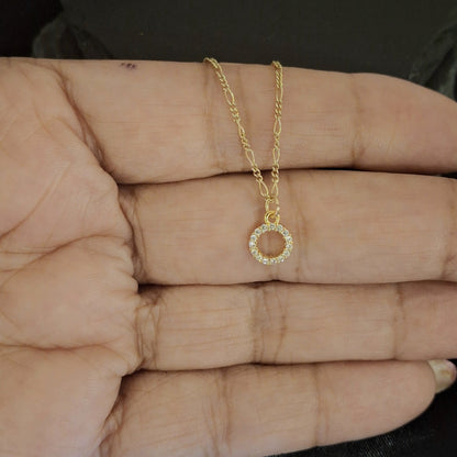 Hollow Circle Zircon Pendant