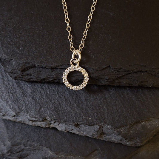 Hollow Circle Zircon Pendant