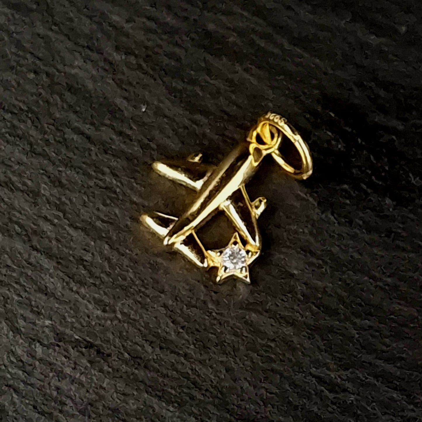 Airplane with Star Zircon Pendant