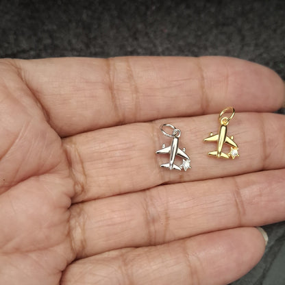 Airplane with Star Zircon Pendant