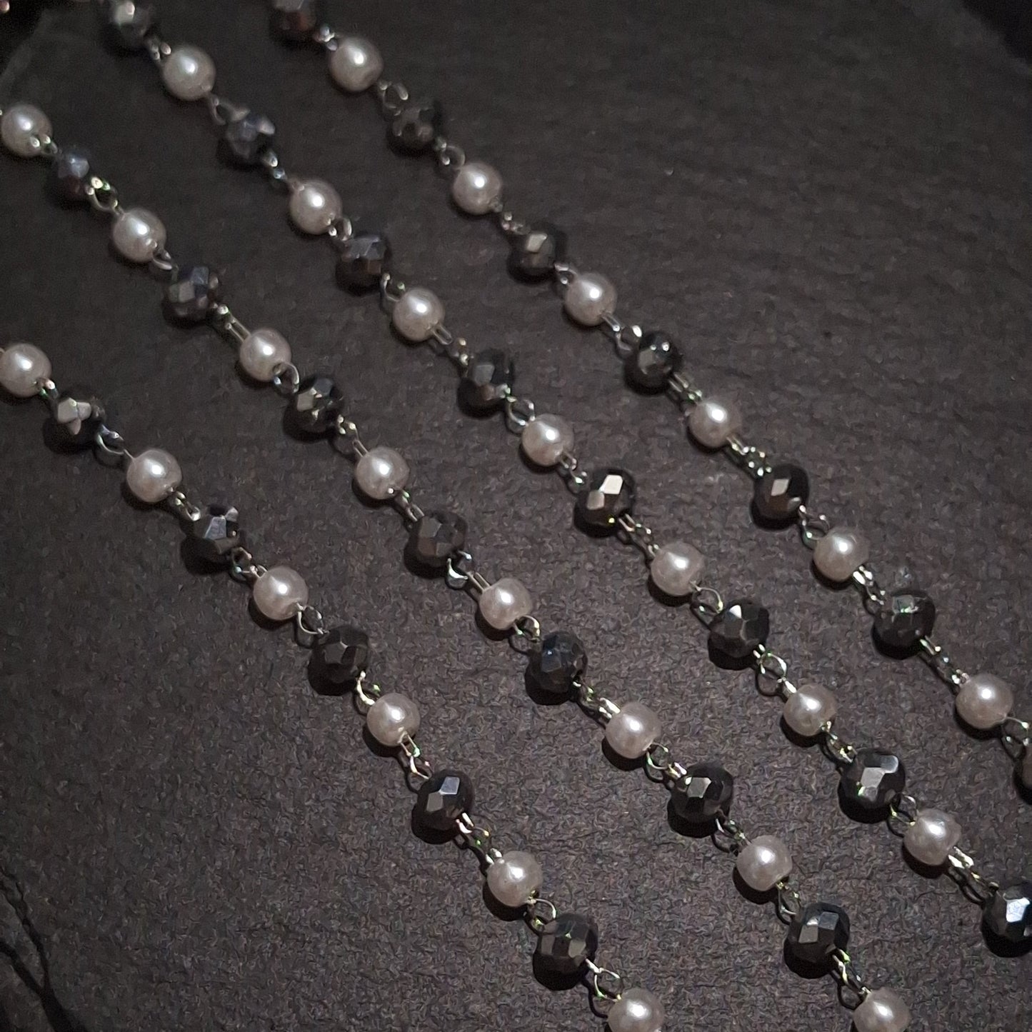 Imitation Pearl & Glass Bead Chain