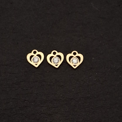 Heart Outline Zircon Pendant