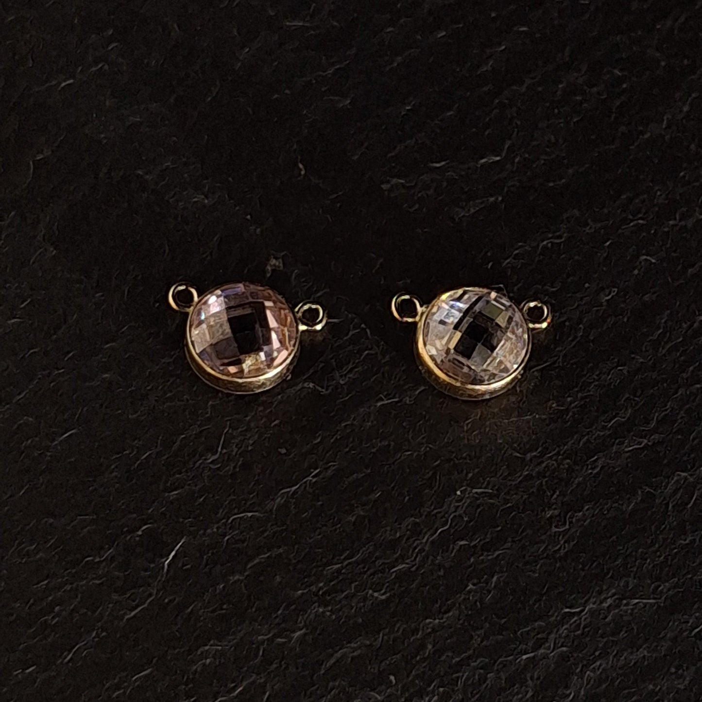 Two 14k gold filled gemstone bracelet connectors with 2 gold loops for jewellery making SSAV Jewellery Wholesale 