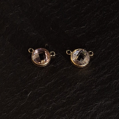 Two 14k gold filled gemstone bracelet connectors with 2 gold loops for jewellery making SSAV Jewellery Wholesale 