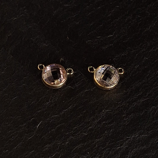 Two 14k gold filled gemstone bracelet connectors with 2 gold loops for jewellery making SSAV Jewellery Wholesale 