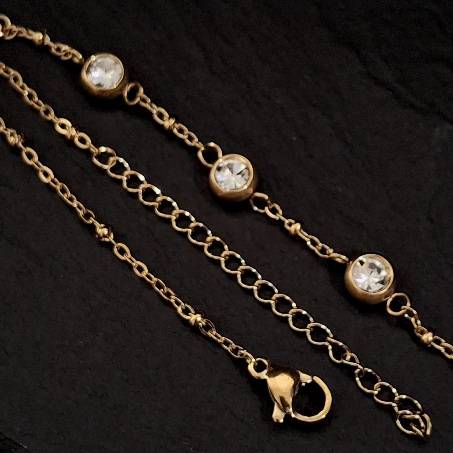 Finished Gemstone Trio Hand Chain