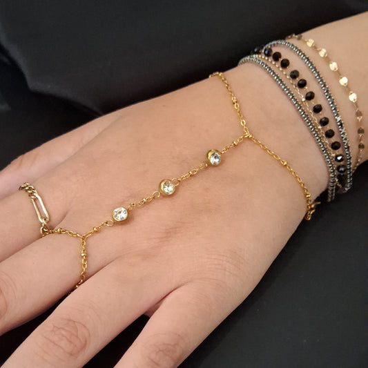 Finished Gemstone Trio Hand Chain