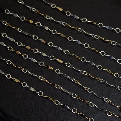 Mixed Metal Dapped Bar Chain