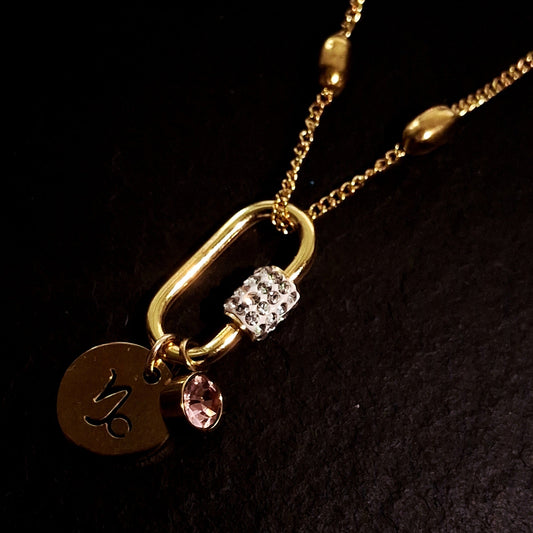 Carabiner Zircon Pendant