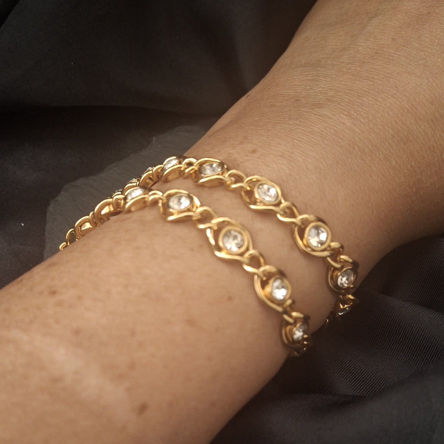 Large 8mm Round Zircon Interlinked Chain