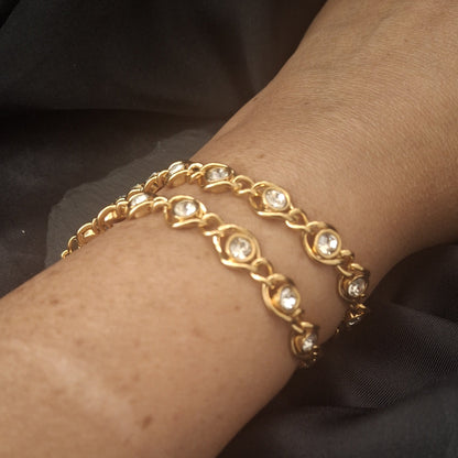 Large 8mm Round Zircon Interlinked Chain