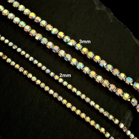 3mm Coloured Stone Tennis Chain - 18k PVD Plated Stainless Steel