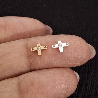 Dainty Zircon Cross Connector