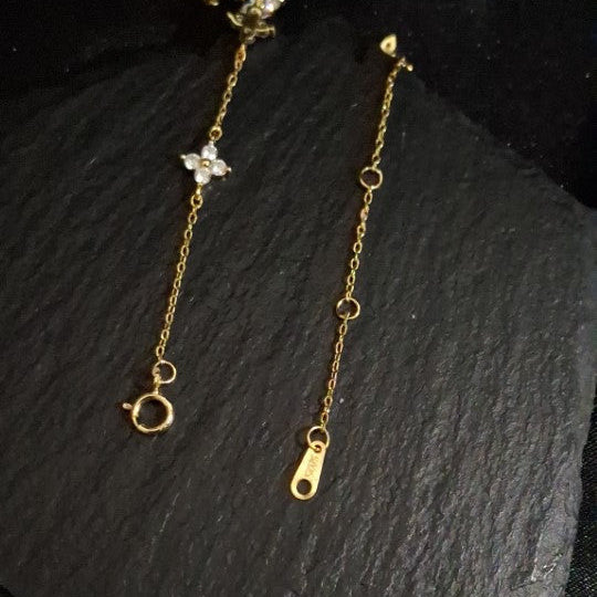 Flower Zircon Cross Bracelet – Finished Piece