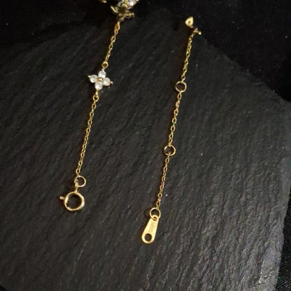 Flower Zircon Cross Bracelet – Finished Piece