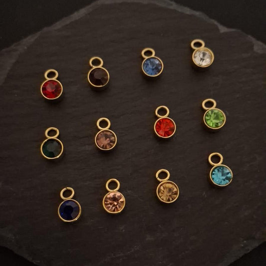 6mm Gemstone Pendants - Stainless Steel
