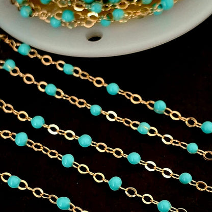 Enamel Bead Chains - 14k Gold Filled and Sterling Silver