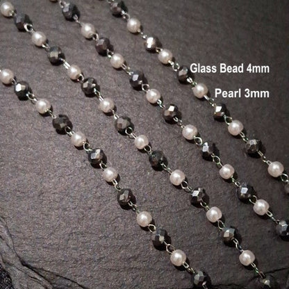 Imitation Pearl & Glass Bead Chain
