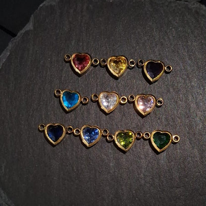 6mm Heart Connectors - Stainless Steel