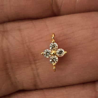 Flower Cross Zircon Connector