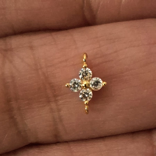 Flower Cross Zircon Connector