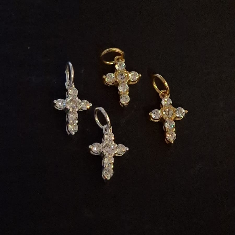 Rounded Zircon Cross Pendant