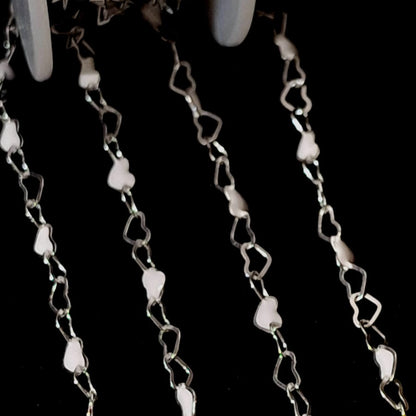 Enamel Bead Hollow Heart Chain