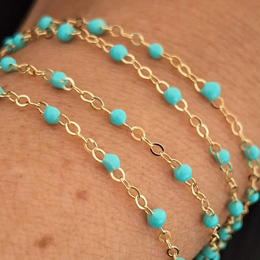 Enamel Bead Chains - 14k Gold Filled and Sterling Silver