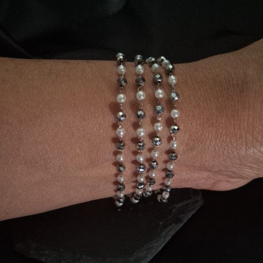 Imitation Pearl & Glass Bead Chain