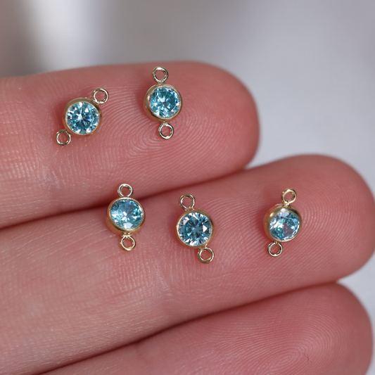 Gemstone Connectors - Aquamarine