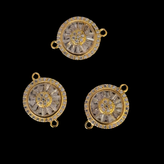 Round Double Circle Zircon Connector