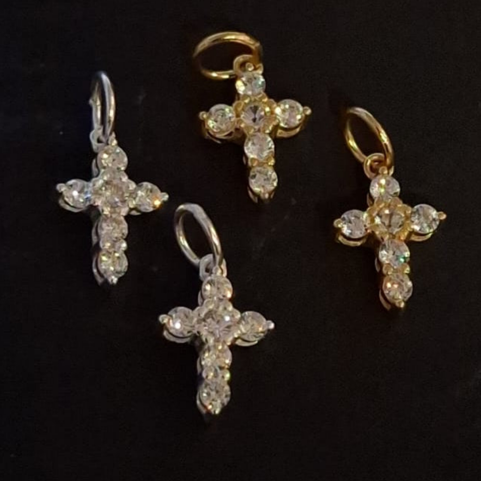 Rounded Zircon Cross Pendant
