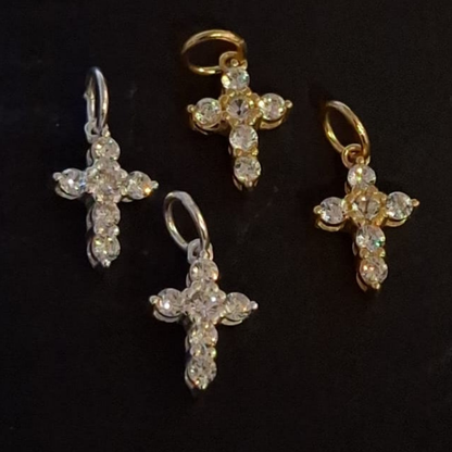 Rounded Zircon Cross Pendant